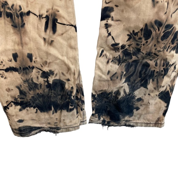 Robins Jean Long Flap Embellished Rhinestone Pocket Tye Dye Mens Size 40 Demim - Picture 9 of 16